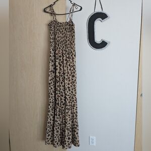 Leopard Print Smocked Top Flare Leg Jumpsuit - NWOT
